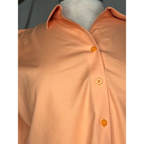 Chicos, orange button front blouse size 0/US4XS  no iron long sleeve - Picture 8 of 14